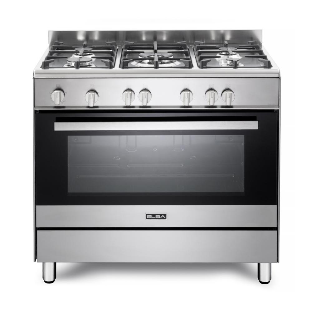 Classic 90cm 5 Burner Gas Cooker With Gas Oven - Stainless Steel