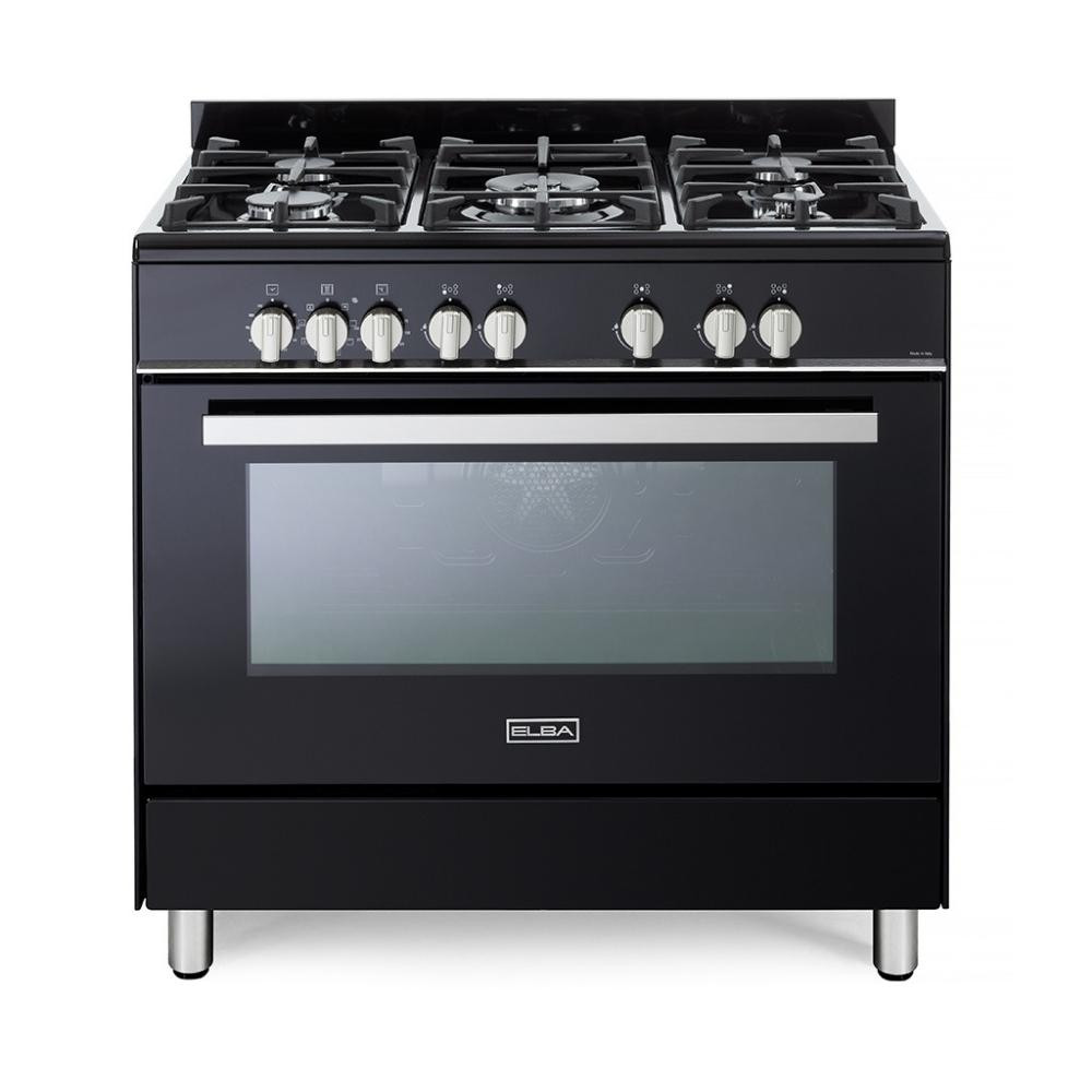 Classic Lite 90cm 5 Burner Gas Cooker With Electric Oven - Black