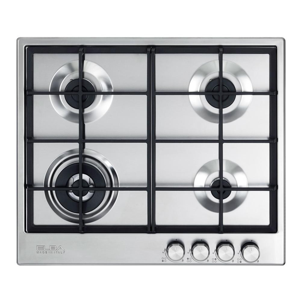 Elio 60cm 4 Burner Gas Hob With Front Controls - Stainless Steel