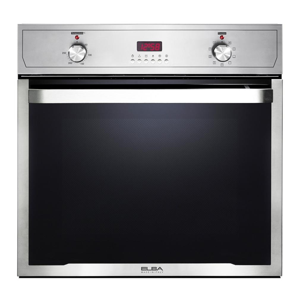 Elio 60cm Multifunction Electric Oven - Stainless Steel And Black Glass Finish