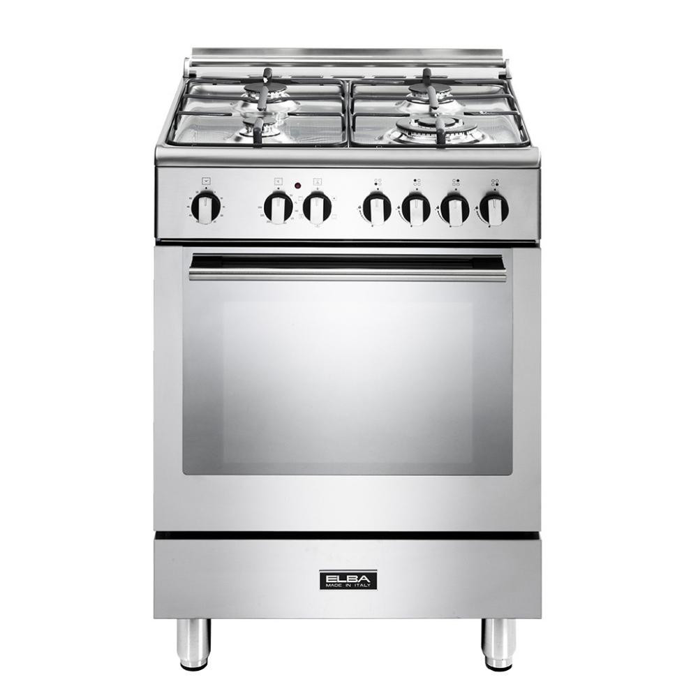 Fusion 60cm 4 Burner Gas Cooker With Electric Oven p Stainless Steel