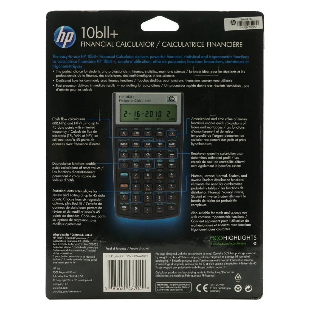 10Bii+ - Business Calculator (Algebraic) - Non Programmable