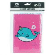 Sequin Narwhale Notebook - Pink