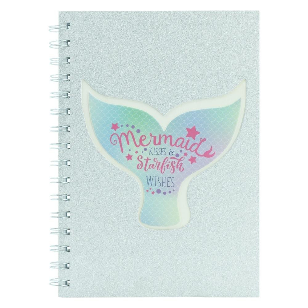 Mermaid Tail Cut-out Notebook. Gold
