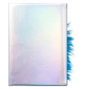 Fluffy Unicorn Shimmer Notebook - Aqua
