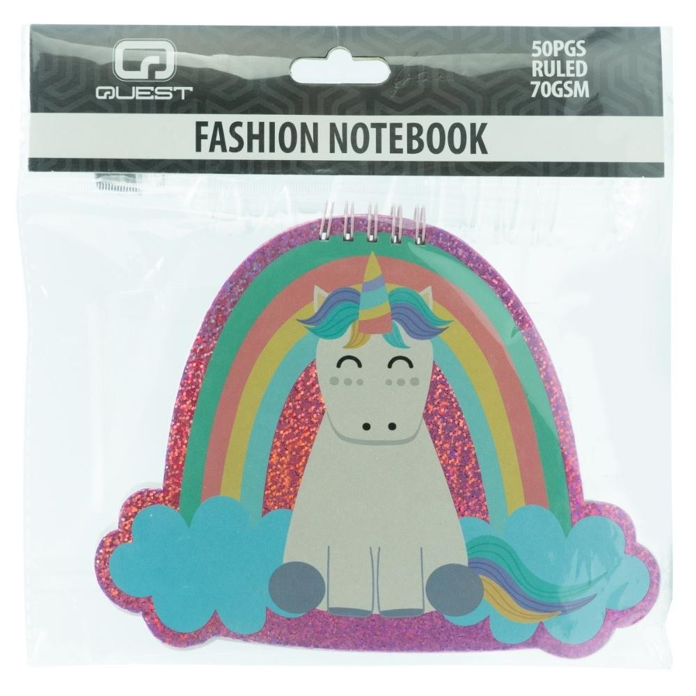 Unicorn Shaped Notebook Aqua