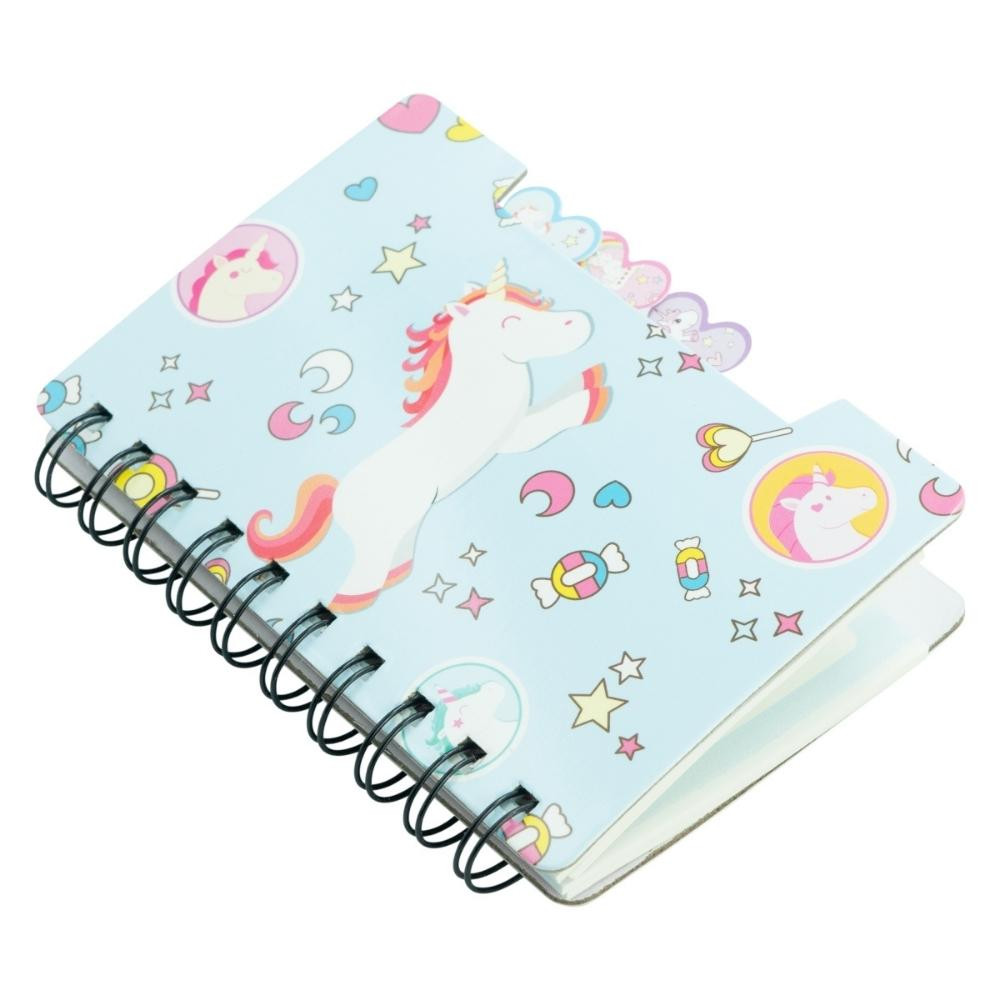 Unicorn Spiral Notebook Aqua