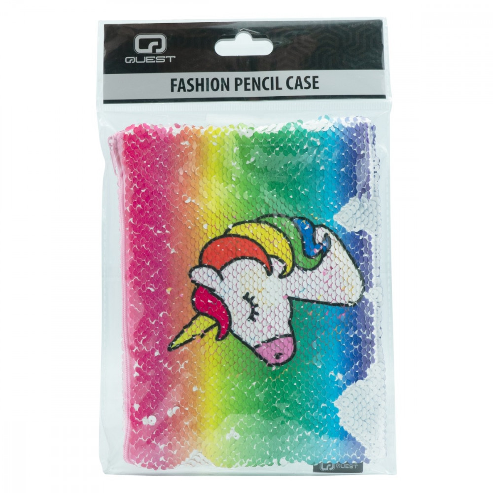 Sequin Unicorn Pencil Case - Pink