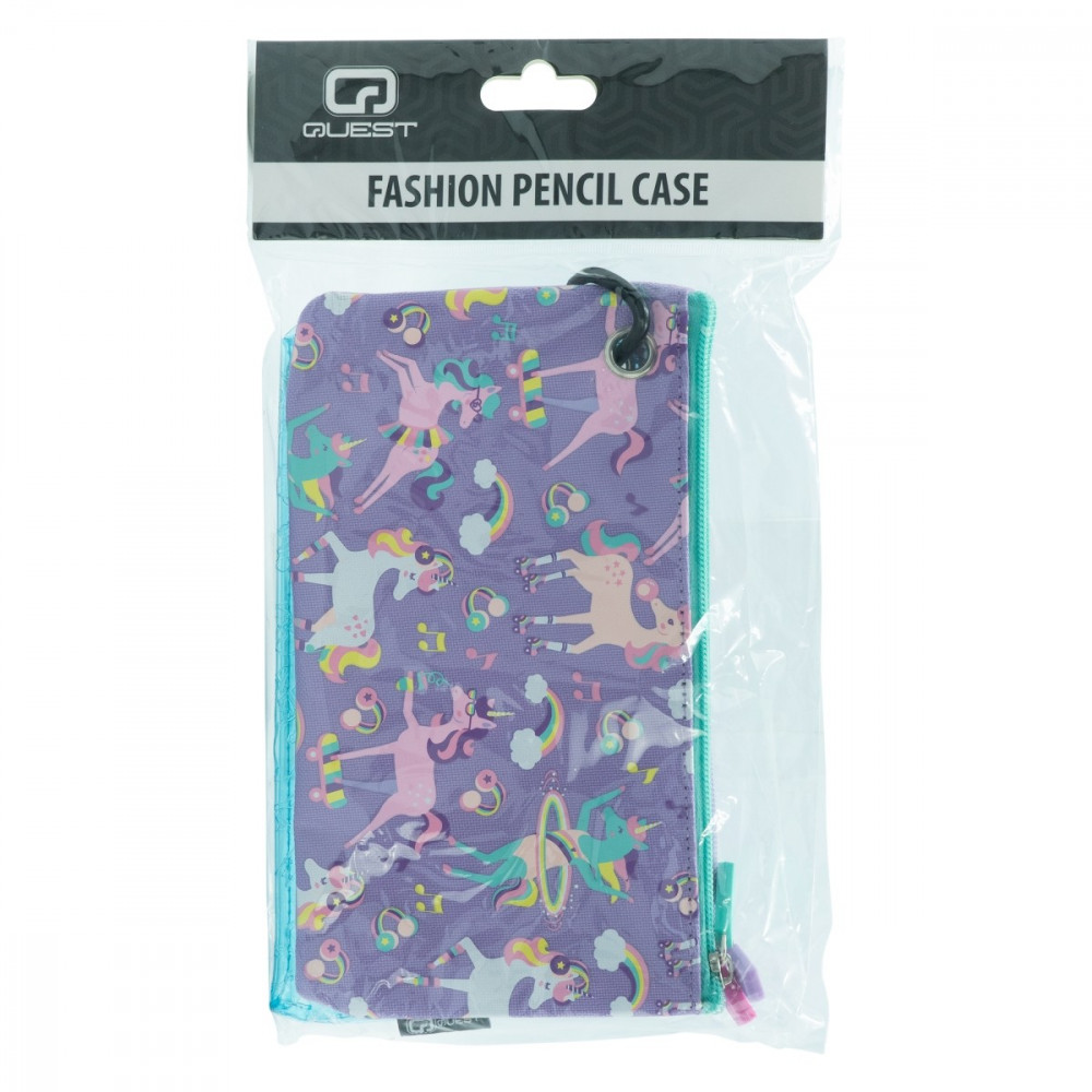 3 Piece Pencil Case Set Unicorn Lilac & Pink