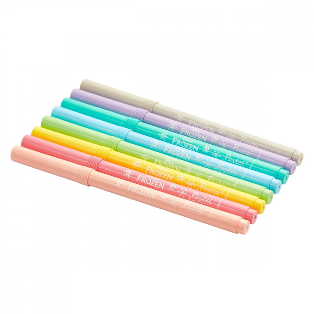 Frozen 8 Pastel Colour Fibre Markers Multi