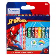 Spiderman 12 Wax Crayons Multi