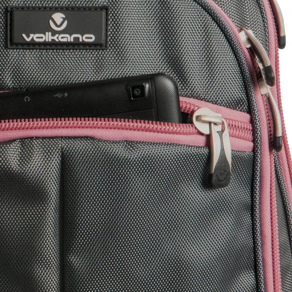 Orthopaedic Trolley Backpack 27L -Dark Grey/ Pink