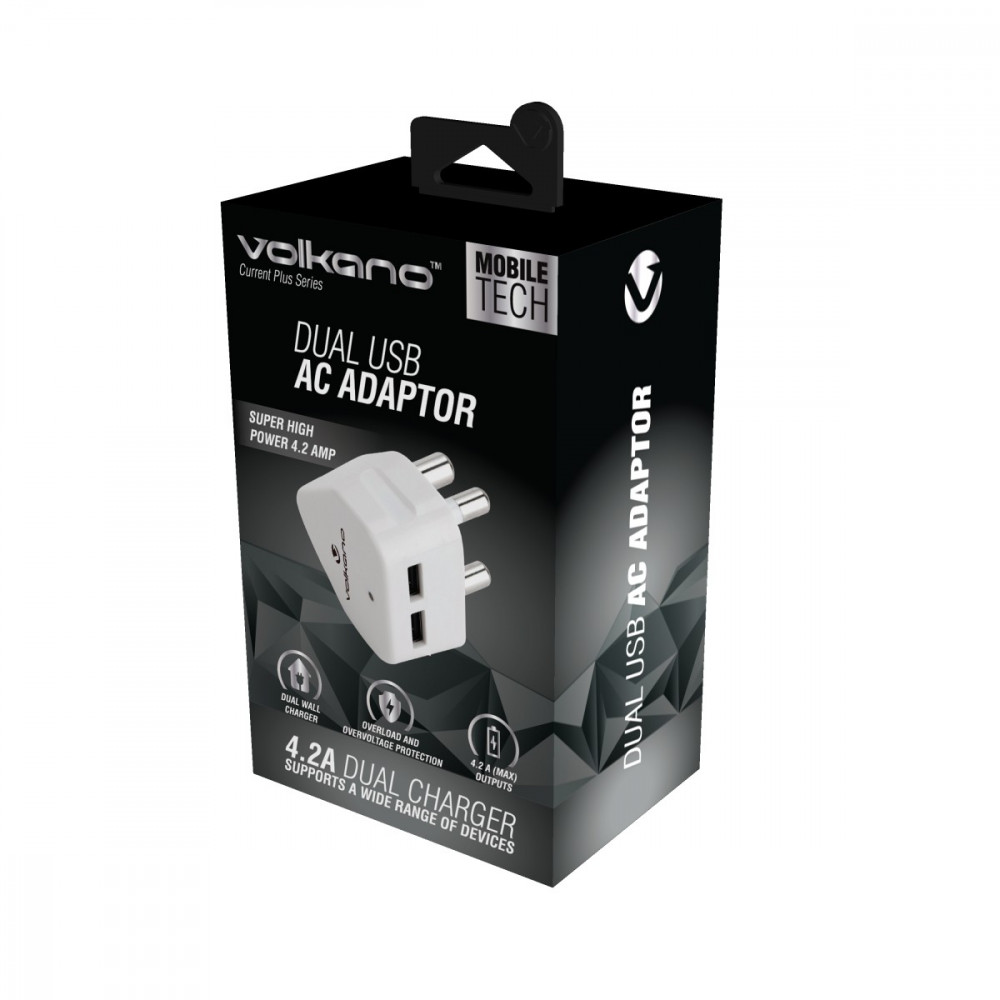 Current Plus series 3 pin plug dual USB charger 4.2