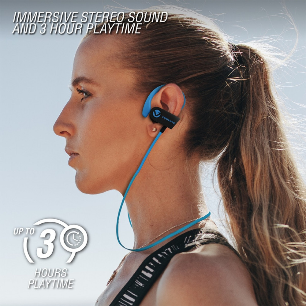 Race Series Bluetooth Sport Earhook Earphones - black/blue