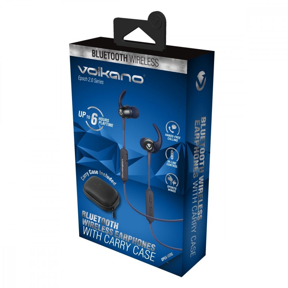 Epoch Series Bluetooth Earphones with Carry Case - Blue