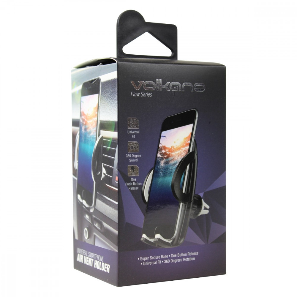 Flow series car airvent phone holder, large - black