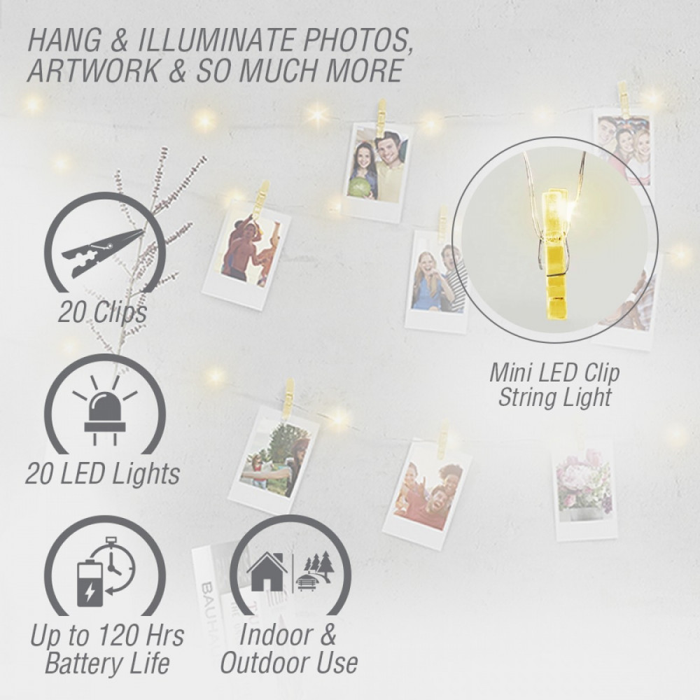 Twinkle Series GOLD Photo Clips with LED Lights