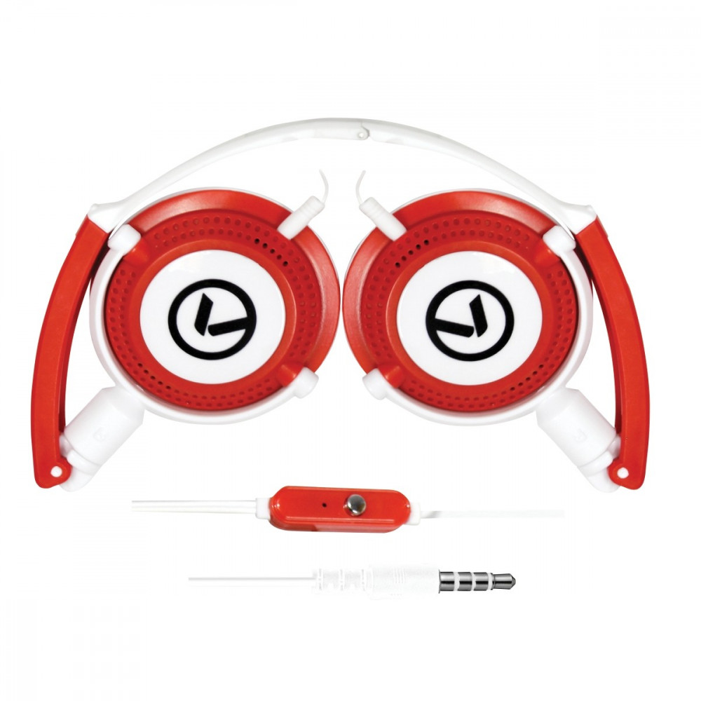 Symphony headphones with mic-Red-White