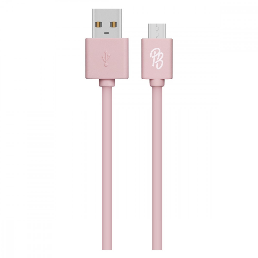 Power series Boxed round Micro USB Cable- Pastel Pink 1m