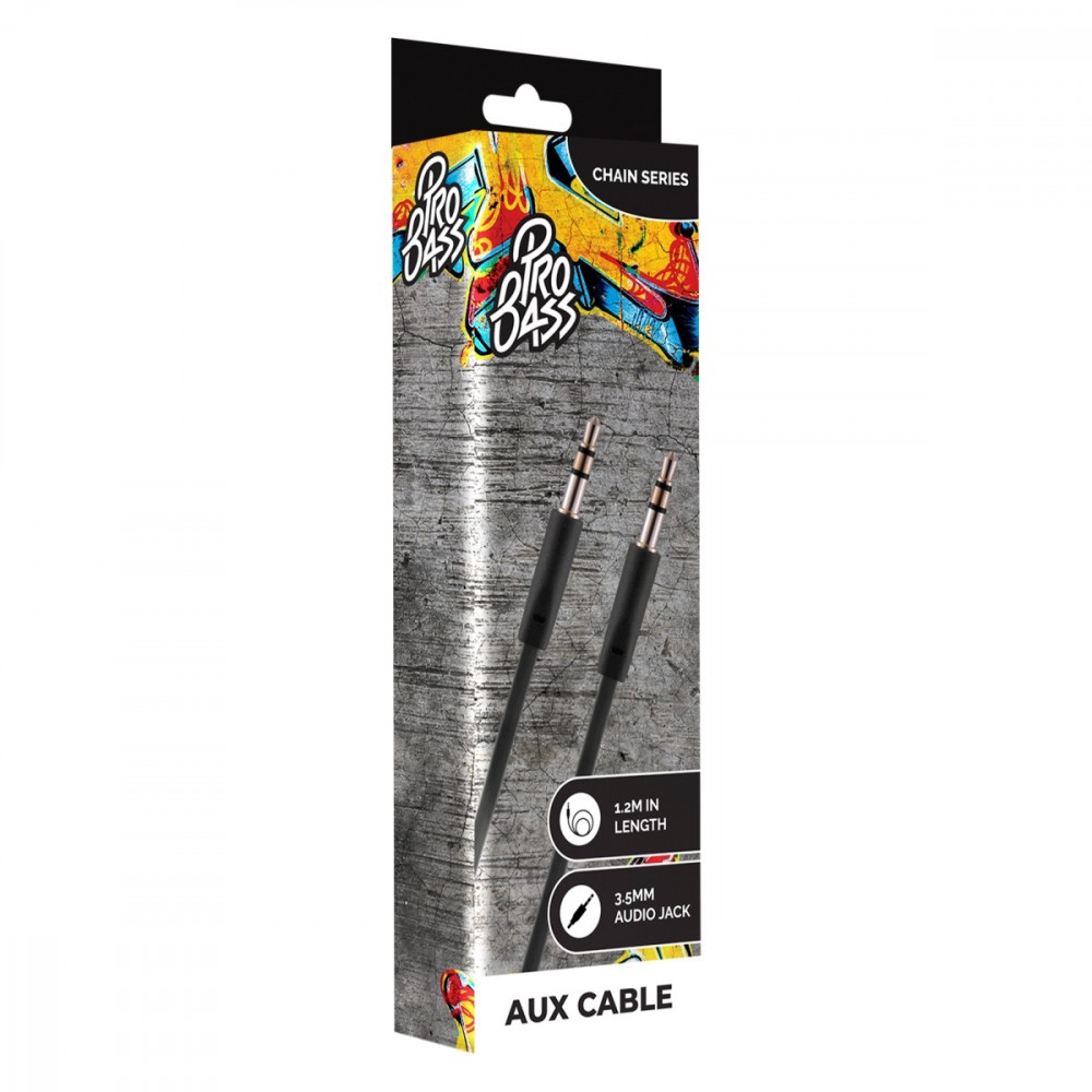 Chain series Blister flat Auxiliary Cable- Black