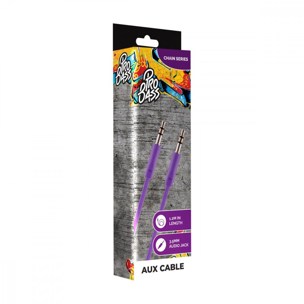Chain series Blister flat Auxiliary Cable- Purple