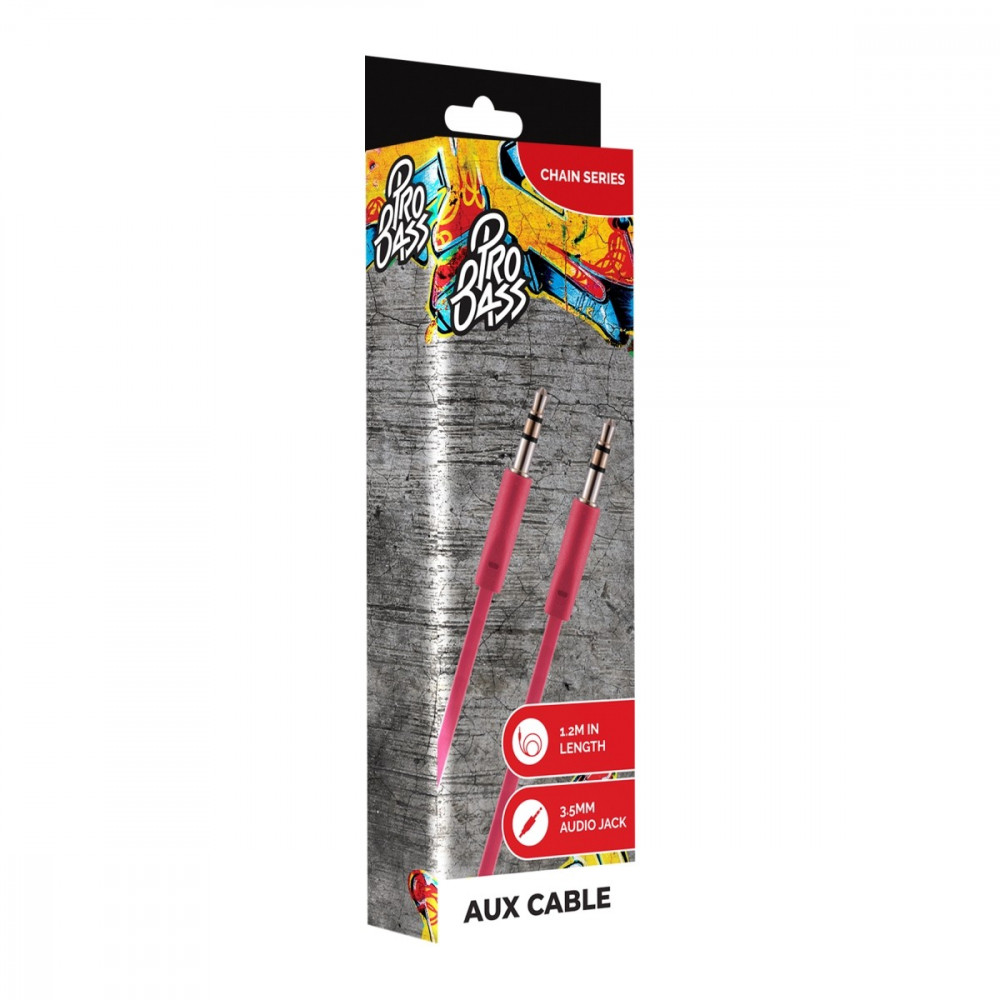 Chain series Blister flat Auxiliary Cable- Red