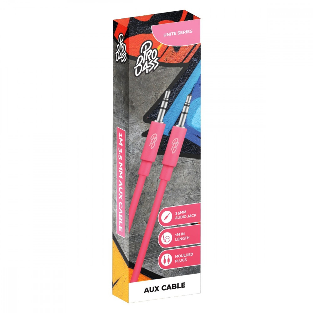 Unite Series- Boxed Auxiliary Cable-Pastel Pink 1m