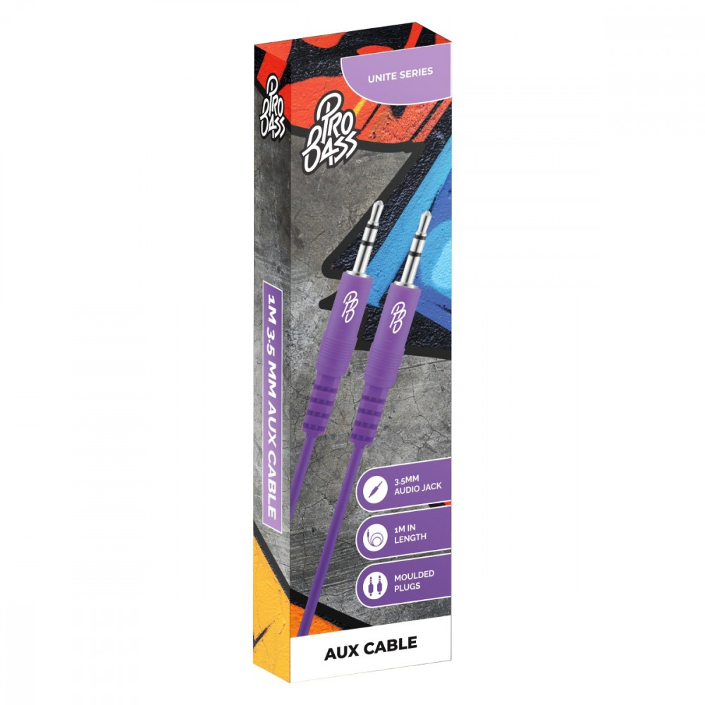 Unite Series- Boxed Auxillary Cable-Purple