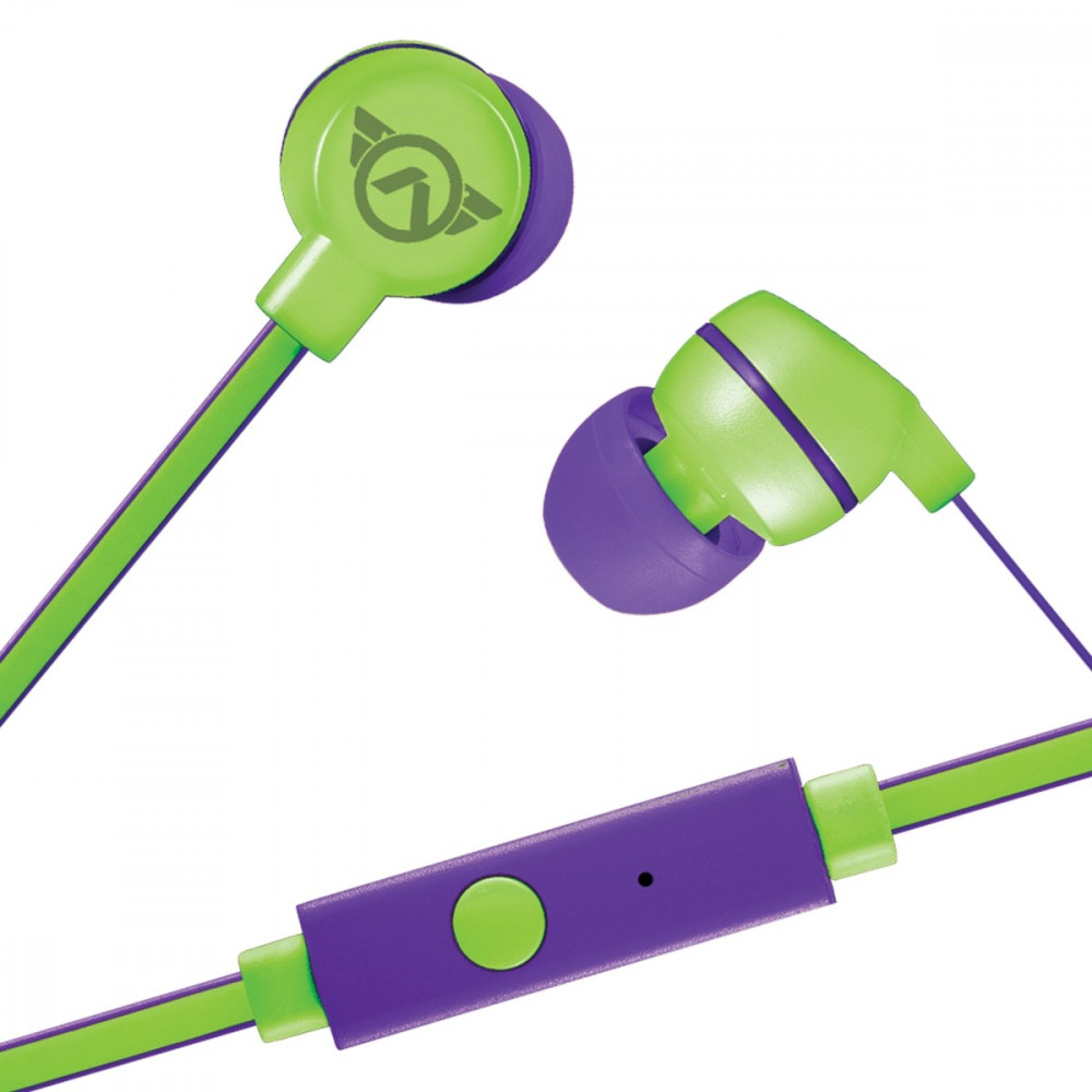 Sport Quick Series Earbuds With Mic -Green-Purple