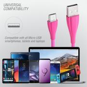 Fashion Series Cable Micro USB 1.8m - Lumo - Pink