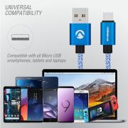 Fashion Series Cable Micro USB 1.8m - Sky Blue