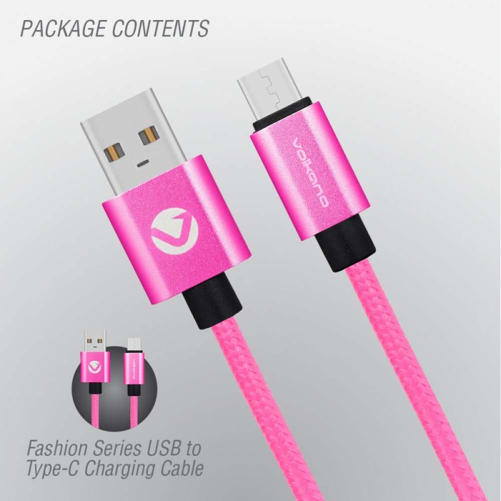 Fashion Series Cable Type-C 1.8m - Lumo Pink