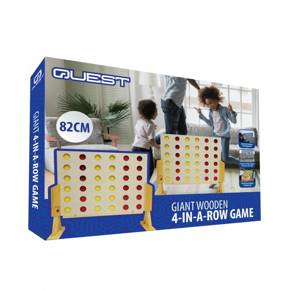 Wooden 4-in-a Row Game Natural