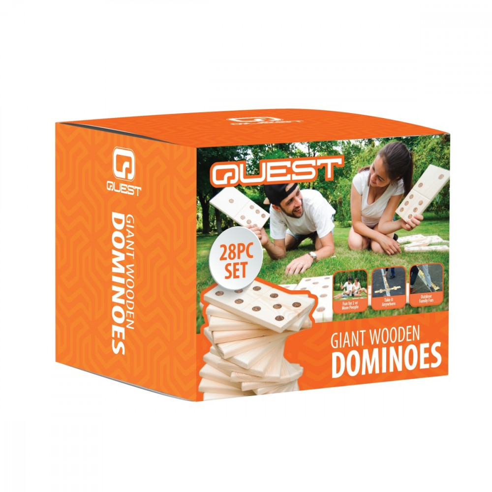 28Pc Giant Wooden Dominoes Natural