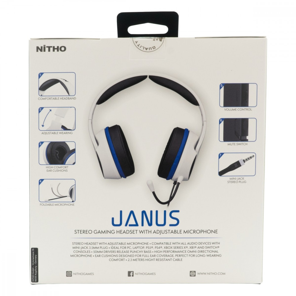 PS5 Janus Gaming Headset Mini-jack plug - White