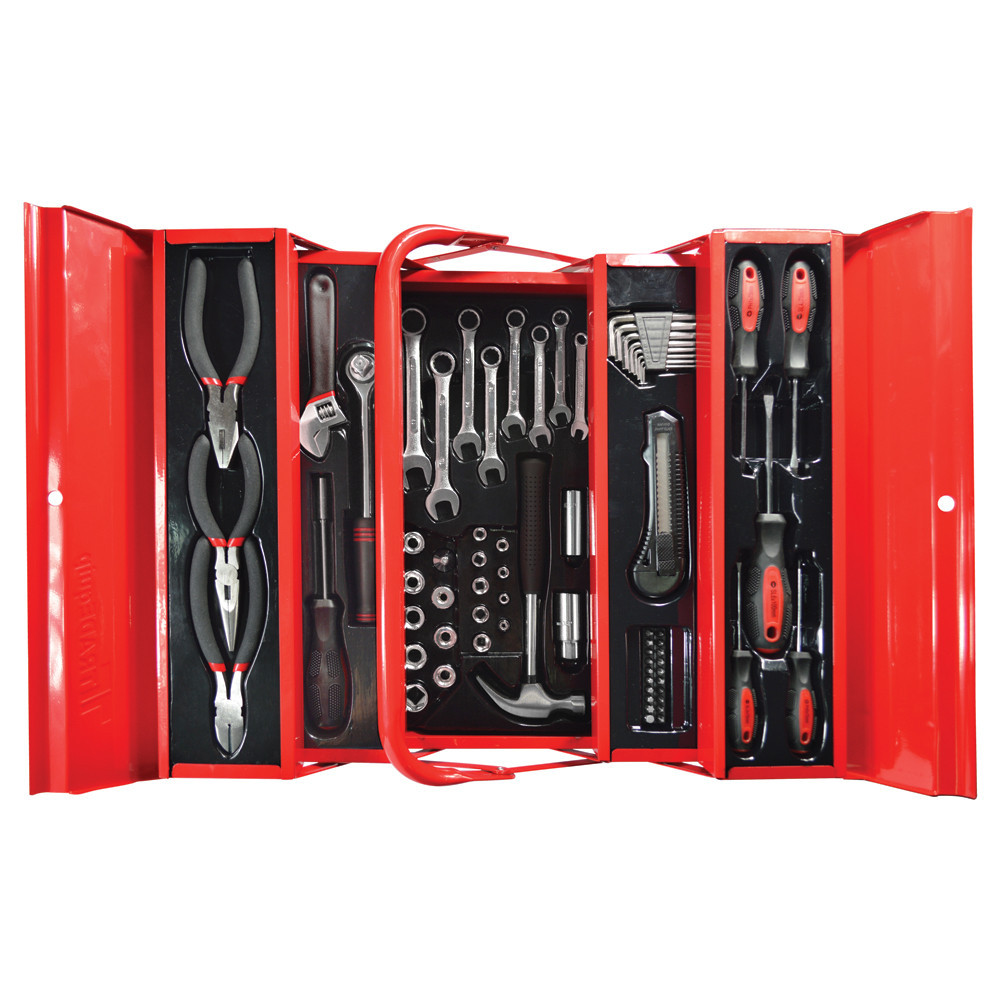70 Pc Tool Kit - 5 Tray Metal Cantilever Box
