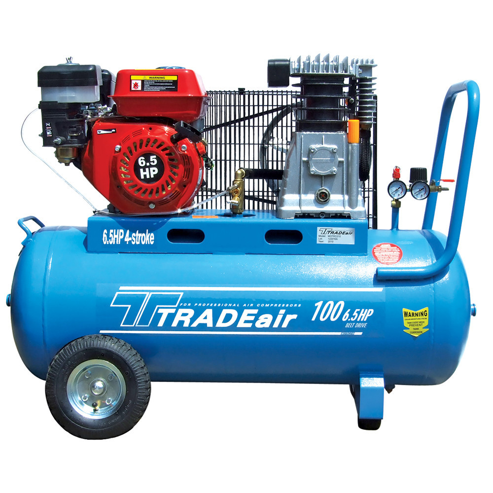 100L 4.8kW Belt Drive 4 Stroke 6.5HP Petrol Air Compressor