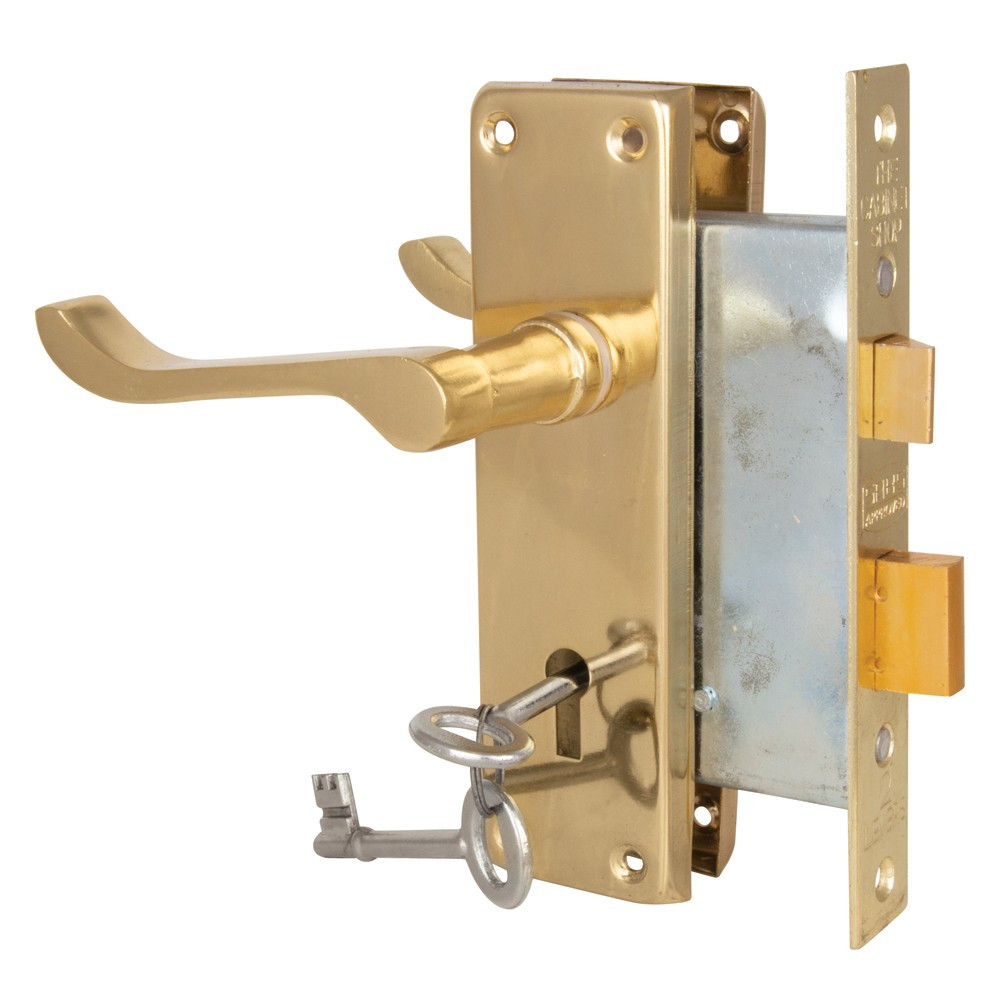 150mm Brass Plated 2 Lever Victorian Lockset
