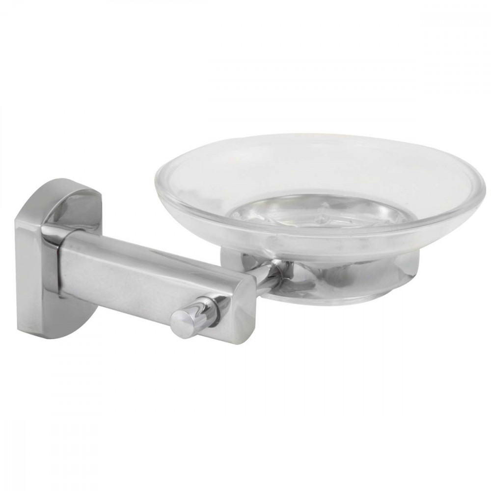 Soap Holder with Glass Dish Zinc Alloy