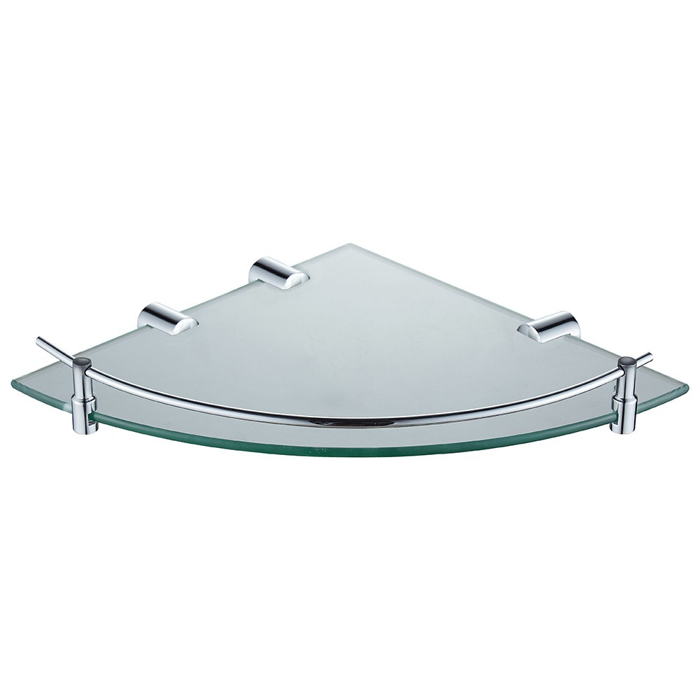 Glass Shelf With Steel Rail 200 x 200mm