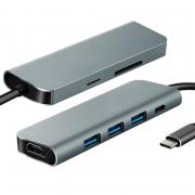 USB C Hub 7-in-1 (HDMI x 1-USB3 x 3-DP x1-SD x1-TF x1) Adaptor