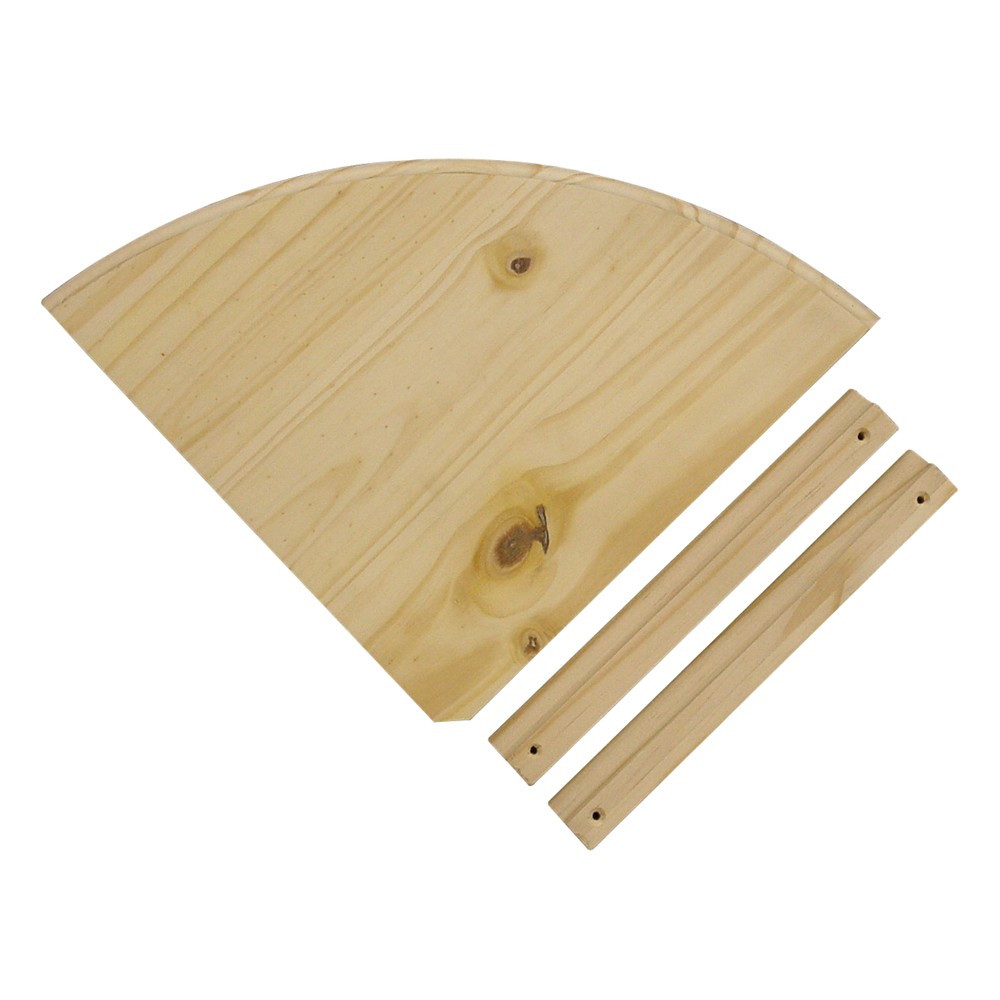 Corner Shelf Kit 200 x 200mm - Solid Wood - Raw Pine