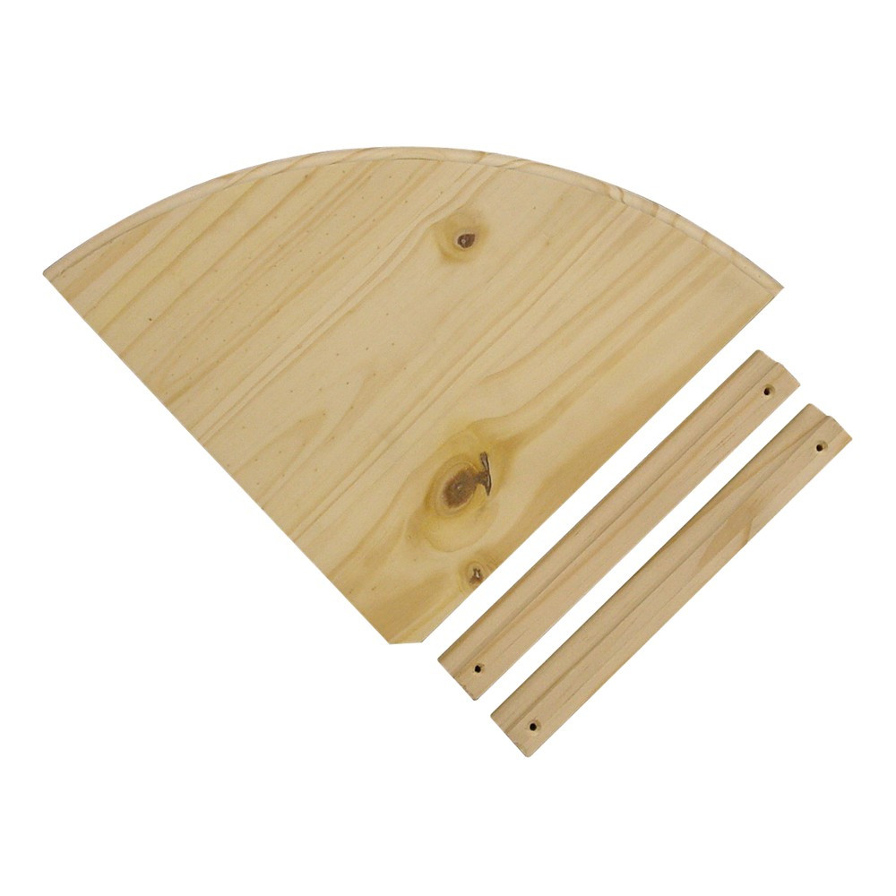 Corner Shelf Kit 400 x 400mm - Solid Wood - Raw Pine