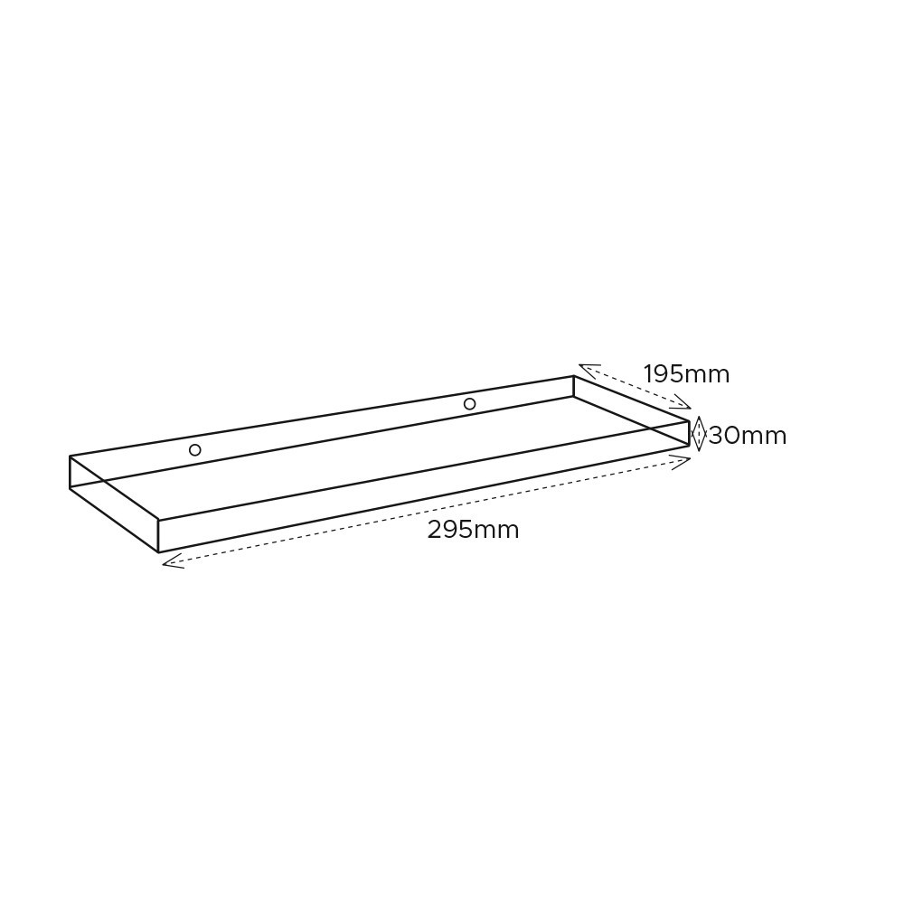 Solid Floating Shelve 295 x 195 x 30mm - White