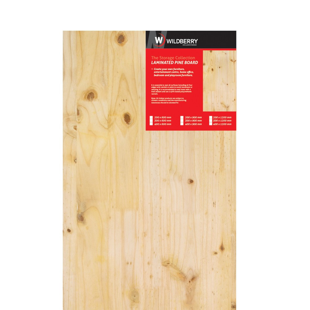 900 x 200mm Laminated Pine Boards - Solid
