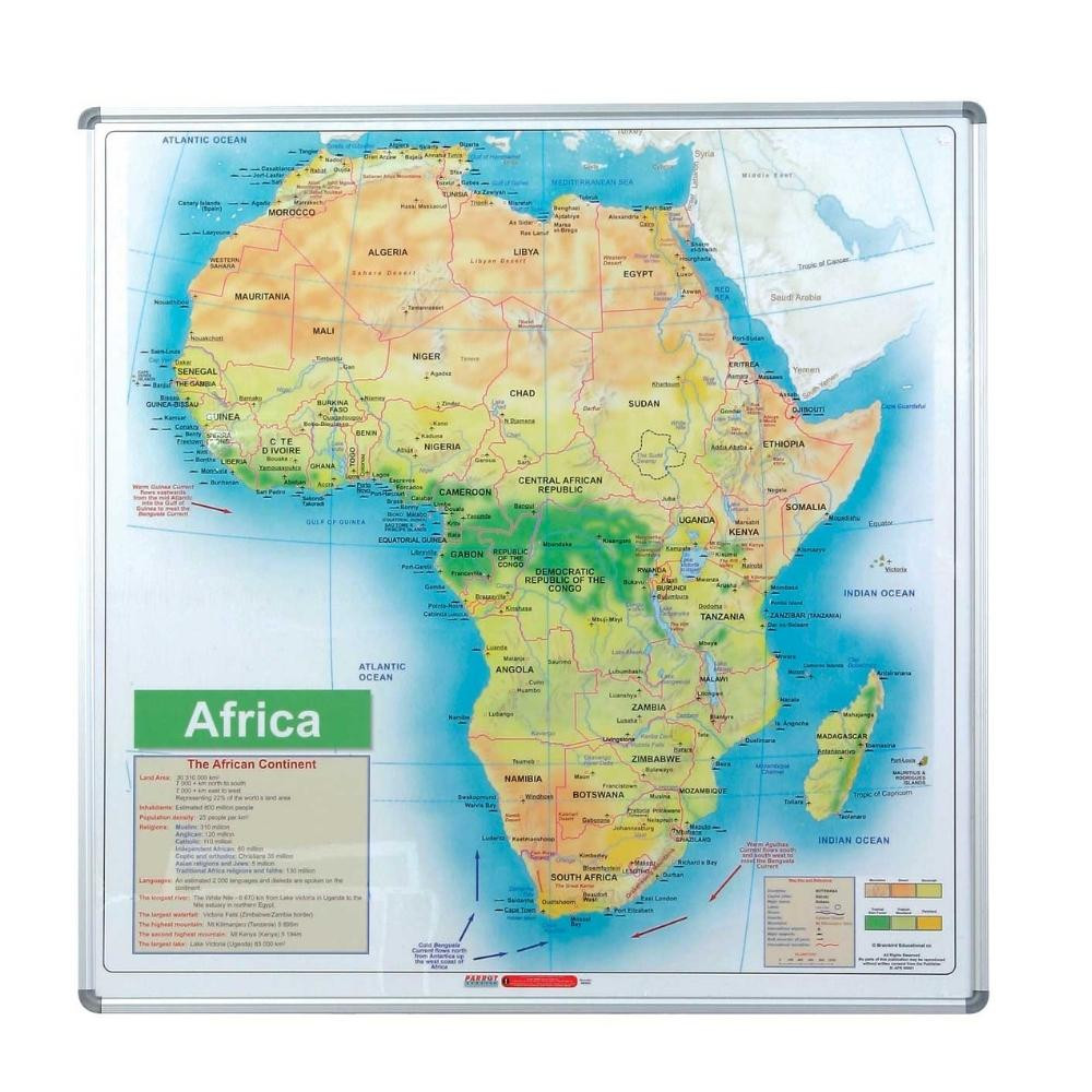 Edu Bd Map Africa 1230x1230mm Magnetic White