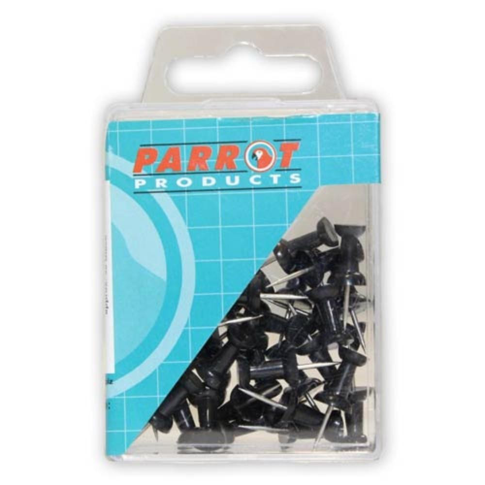 30 Pack Push Pins Black