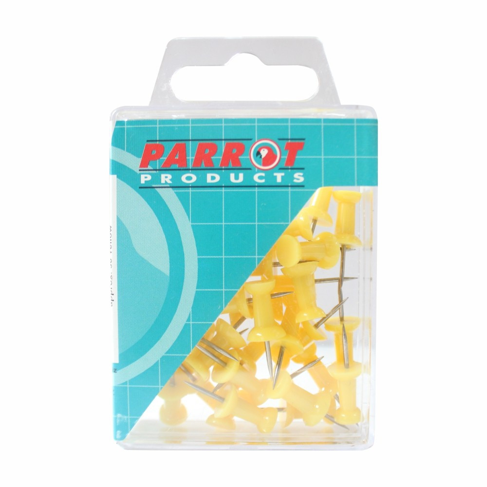 30 Pack Push Pins Yellow
