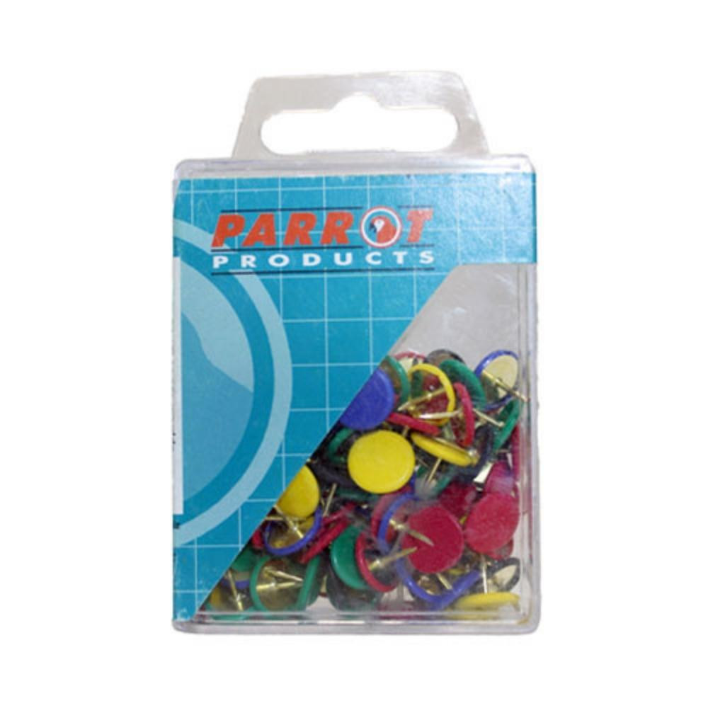 Drawing Pins Boxed Pack Of 100 Assorted Colours