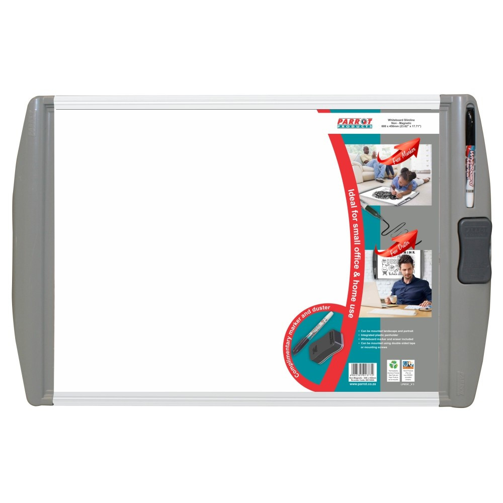 Slimline Whiteboard Non Magnetic Retail - Various Sizes